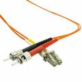 Swe-Tech 3C LC to ST OM1 Duplex 2.0mm Fiber Optic Patch Cord, 62.5/125, Org, Beige LC Connector, Red/blk Boot ST FWTLCST-11102